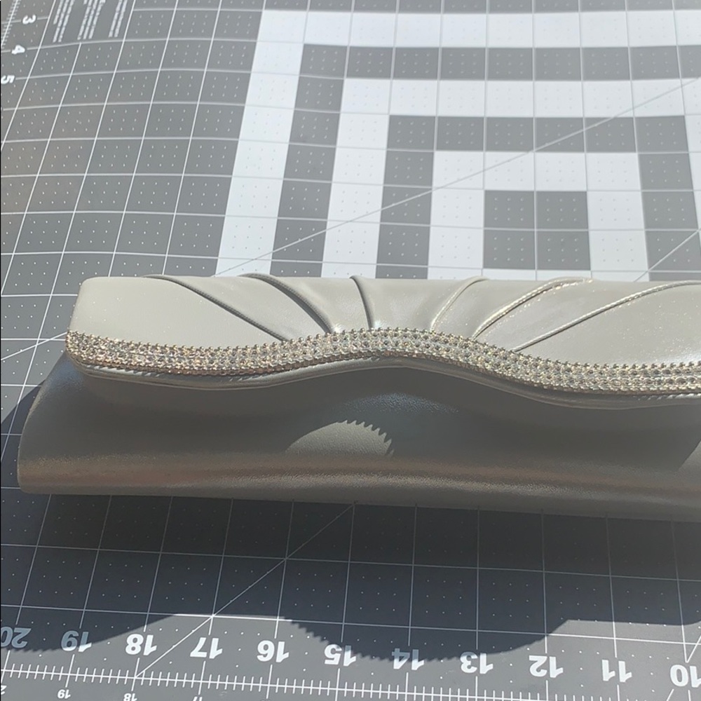 Silver gray clutch purse